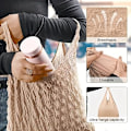 Miniatyrbilde 3 av 7: Magisk Stretch Bag Plissert Bag, Gjenbrukbare Matvareposer Vaskbare Bærbare Store Kapasitet Handleposer Multifunksjonell Tote Bag Handleposer Yellow