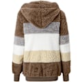 Miniatyrbillede 6 af 6: Hættejakke til kvinder Teddy Fleece Frakke Overgangsjakke med hætte med lommer lynlås efterår vinter plysjakke fleecejakke vinter L J Khaki