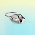 Miniatyrbilde 2 av 6: Kul luksus nøkkelring i metall, bilmodell nøkkelring nøkkelring racing bil nøkkelring for menn kvinner gave, sølv.