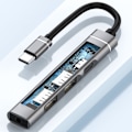 Pikkukuva 10 / 11: Type-C -telakointiasema 3,5 mm:n liittimeen USB2.0 TypeC HUB 4-in-1 -jakaja USB C -sovitin UDisk-näppäimistölle Harmaa 0,03