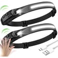 2 stk. Innvendig Front LED Oppladbar Strøm, USB-lys, Gopeam Hodelykt 230 Håndfri Hodelykt Campinglykt