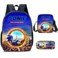 Ny Sonic Barnryggsäck Animerad 3d-Tryckt Ryggsäck Sonic Barnryggsäck i Tre Set Y #25 #25