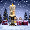 Miniatyrbillede 4 af 6: Flammeløs Lys Sne Globe USB Batteridrevet Glød Roterende Vand Flimrende Lys Julepynt til Hjem Indendørs og Udendørs B