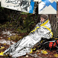 Miniatyrbillede 6 af 9: Bærbar sovepose, tykk multifunktionel sovepose kuldebestandig varm nødblanket, velegnet til udendørs camping 2-Pack