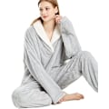 Miniatyrbild 2 av 6: Dam Pyjamas Varma Fleece Pyjamas Set Vinter Mjuk Dam 2-Delar Nattkläder Loungewear Set Långärmad Topp och Termiska Byxor Pjs Sleepwear