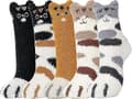 10 st Kvinnors Kattstrumpor Fleece Varma Damstrumpor Termiska Vinter