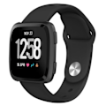 Miniatyrbillede 2 af 3: Silikonearmbånd Fitbit Versa/Versa 2/Versa Lite - Sort Sort Sort