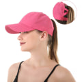 Miniatyrbild 7 av 7: Womens Criss Cross Ponytail Baseball Cap Adjustable High Messy Bun Ponycap Quick Drying Hat