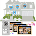 Miniatyrbild 5 av 8: 100-240V 7 tum 720P WIFI Pekskärm Intercom 3 Monitorer Dörrklocka AU-kontakt