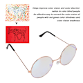 Miniatyrbild 8 av 8: Färgblindhetsglasögon Full Frame Förbättra Synen Unisex Korrigerande Syn Röd Grön Färgblindhet Glasögon för Konst Design Guld