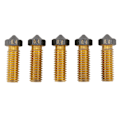 Miniatyrbillede 2 af 8: 5 stk 3D Printer Hotend Dyse 0,4 mm Messing PTFE Belægning Ekstruder Hot End Dyse til 1,75 mm Filament Vulkan Dyse