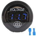 Miniatyrbild 2 av 8: Universal LED DC Digital Voltmeter Spänningsmätare Bilbatteri Mätare 12‑24V Med Tryckknapp Blå