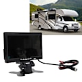 Miniatyrbillede 1 af 8: 7 tommer Bakspejlskamera Biloptager 4-polet Vandafvisende LCD-skærm Infrarød Nattesyn Kamera til Bus Lastbil RV Caravan Trailer