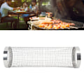 Miniatyrbilde 1 av 8: Grillkurv i sylinderform, netting av rustfritt stål 304, rullende BBQ-grillverktøy L (11,7 x 3,6 tommer)