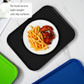 Miniatyrbild 7 av 8: 2 st Fast Food Brickor Stapelbara Rektangulära Lätta Halksäkra PP Serveringsbrickor för Restauranger Kaféer Svart