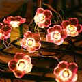 Miniatyrbild 7 av 7: Körsbärsblommor Ljusslinga Minnesfunktion, Batteridrivna Dekorativa Ljusslingor för Heminredning