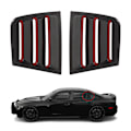 Pikkukuva 1 / 8: 2 kpl Auton Ulkopuoliset Sivuikkunaluukut Hiilikuitu Tyylissä Vaihto Dodge Charger 20112021 (Musta Punainen Reuna)