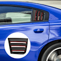 Pikkukuva 7 / 8: 2 kpl Auton Ulkopuoliset Sivuikkunaluukut Hiilikuitu Tyylissä Vaihto Dodge Charger 20112021 (Musta Punainen Reuna)