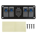 Pikkukuva 2 / 8: 4-in-1-yhdistelmäkytkentäpaneeli, kaksi USB-laturia, LED-jännite-näyttö, sopii UTV:lle, ATV:lle, kuorma-autolle, perävaunulle, busseille, jahdeille ja veneille