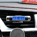 Miniatyrbild 1 av 5: Bilklocka Termometer Tunnformad LCD-display Luftventilklämma LED Digital Bilklocka Termometer