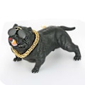 Miniatyrbillede 2 af 2: Hundefigur i Resin Simuleret Udsøgt Sød Hundestatue Bilindretning Instrumentbræt Ornament Sort