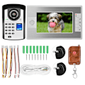 Miniatyrbillede 2 af 8: 7 tommer TFT Videodørtelefon Intercom Dørklokke Fingeraftryk Adgangskode Opluk Nattesyn AU 110-240V