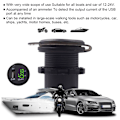 Miniatyrbilde 1 av 6: DC12-24V 2.1A 3-i-1 Multifunksjons Digital LED Vanntett Termometer Voltmeter Bil USB Hurtiglader Grønt Lys