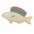 Miniatyrbillede 2 af 2: Multifunktionel Fisk Formet Negle Støv Fjerningsbørste Negle Rengøringsbørste Manikyr Værktøj (Grøn)