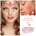 Miniatyrbild 3 av 5: Röda och svarta strass-ansikts- och kroppsdekaler: Långvarig fästning, tillfällig tatuering för Halloween-festmakeup, 100 % säkra material, fashionabla, 2 st