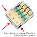 Miniatyrbillede 5 af 8: 1 Vejs 4 Udgang 0/4 AWG til 4/8 AWG Strømssikringsholder Kobber til Biler Lastbiler Både