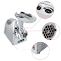 Pikkukuva 1 / 8: 800W Kotitalouskäyttöön Sopiva Sähköinen Lihanmylly Maissipussi Teräksinen Mincer Maker 3 Terällä Hopea