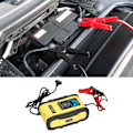 Miniatyrbillede 1 af 8: Intelligent Batterilader 12V/12A 24V/6A 7-trins Opladningspuls Reparation til Bil Båd Gul Sort EU Stik 100‑240V