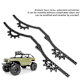 Miniatyrbild 7 av 8: Ett par RC Chassiramper Aluminiumlegering Justerbart Hjulbas RC Chassirampor för Axial SCX10 II 1/10 RC Bil Svart