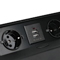 Miniatyrbillede 3 af 8: Dobbelt EU-stikkontakt Bordindbygget Dobbelt USB med Langsom Fjederdæmpning AC250V 16A