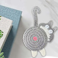 Miniatyrbilde 3 av 4: Kattgaver for katteelskere - Katt-underlag i vevd, kreativt og søtt design - Isolerende underlag for kaffe og te - Skrivebordsgaver Style 1
