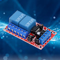 Miniatyrbild 1 av 8: Relämodul 2 Kanaler Knapp Självlåsande Interlock Hög Låg Nivå Trigger med Switch Ljus 12V