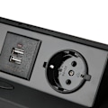 Miniatyrbillede 7 af 8: Dobbelt EU-stikkontakt Bordindbygget Dobbelt USB med Langsom Fjederdæmpning AC250V 16A