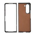 Miniatyrbild 5 av 8: Vikbar Skärm Telefonskal Syntetiskt Läder Skyddande Vikbart Telefonskal för Samsung Galaxy Z Fold 5 Tvåfärgat Nötskinn Blå