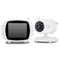 Miniatyrbillede 1 af 5: Trådløs 3,5 tommer LCD Digital Videobabyalarm Babysitter Justerbar synsvinkel Temperaturmåling To-vejs kommunikation EU-stik 110‑220V