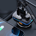 Miniatyrbilde 1 av 8: Bil Bluetooth MP3-spiller Fargerikt lys USB-lader Multifunksjonell lyd Håndfri FM-sender