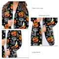Miniatyrbild 4 av 5: Dam Halloween Öppen Framtill Topp Tryck Långärmad Lös Passform Elegant Vardaglig Ytterkläder Typ 2 XXL