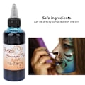 Miniatyrbillede 6 af 8: Kropssmaling Mat DIY Makeup Festival Midlertidig Tatovering Ansigtsmaling Blæk til Sceneoptræden 100ml Blå