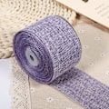 Miniatyrbild 1 av 2: 10M Faux Burlap Hessiansnöre Jute Båge Band Konst Hantverk Presentinslag Rustik Band DIY Tillbehör Lila