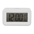 Miniatyrbild 2 av 2: LCD Digital Display Tyst Bakgrundsbelyst Väckarklocka för Hem Kontor Vit