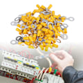 Miniatyrbillede 3 af 8: 100 stk. Isoleret Ringterminaler Elektriske Tråd Krympeforbindelser Kobber AWG12-10 RV5.5-8
