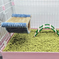 Miniatyrbild 1 av 8: Hängande Hammock för Smådjur Dubbellager Lätt att Rengöra Plysch Hängande Hammock Säng för Ekorrar Gyllene Björnar Chinchillor L Blå
