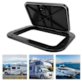 Miniatyrbillede 1 af 8: Båddæksluge med låg ABS Anti-Aging Impact Proof Rumdør til RV Trailer Yacht Camper Sort