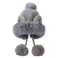 Vintermössa söt stickad mössa rysk pälsvirkad mössa slokig mössa med pompom varm fluffig snömössa trappermössa för kvinnor