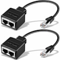 Miniatyrbild 1 av 5: Rj45 Splitter, Lan Ethernet Kabel Förlängare För Plug And Play Design, Signalstabilitet, Stöder Cat 5 Cat 6 Prestanda, Samtidigt Nätverk