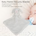 Miniatyrbild 6 av 8: Babykanin Säkerhetsfilt Mjuk Fylld Kanin Soothing Handduk för Baby Vit Plysch Kanin Soothing Handduk